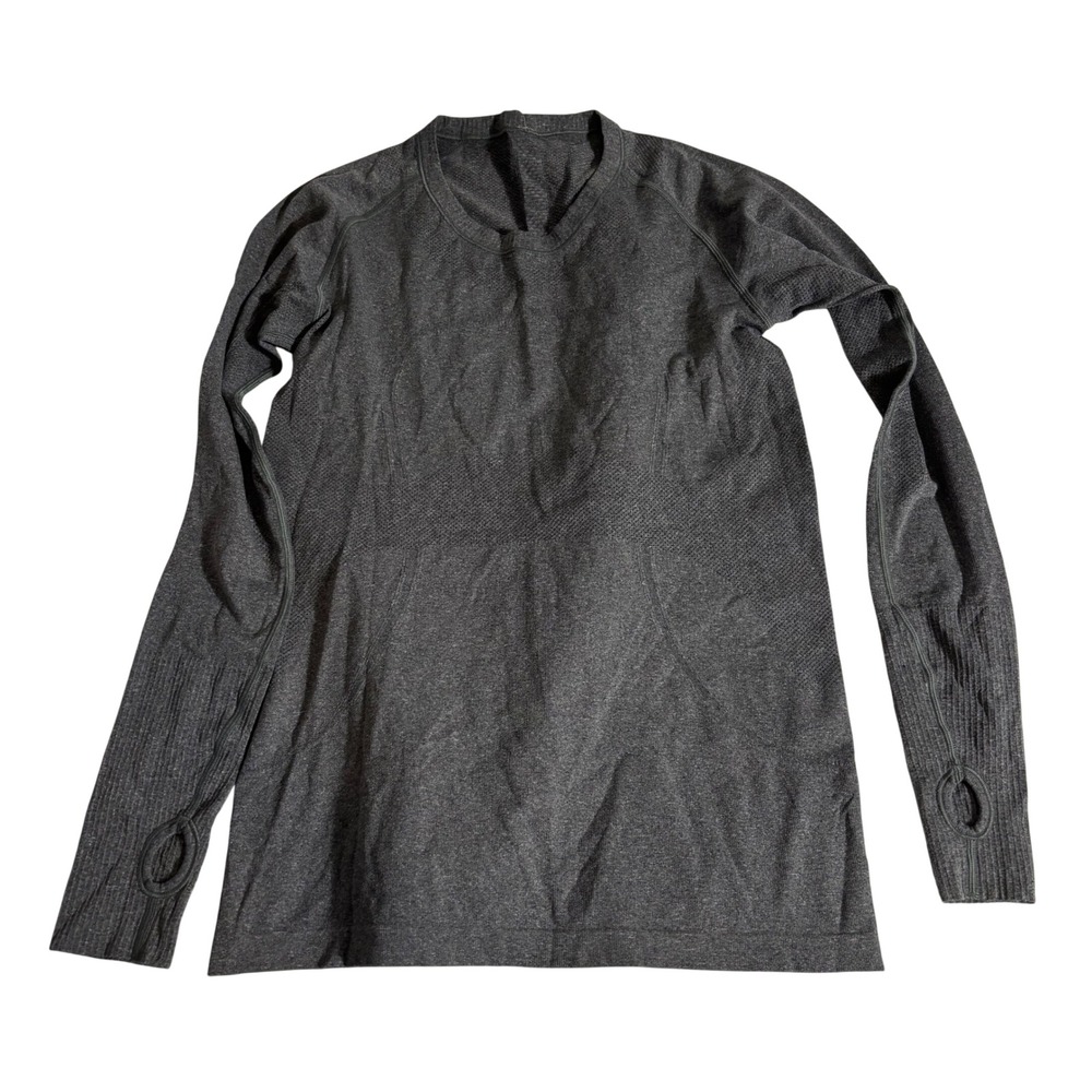 Lululemon Swiftly Tech Long Sleeve 2.0 Heathered Charcoal Grey Womens Size 10